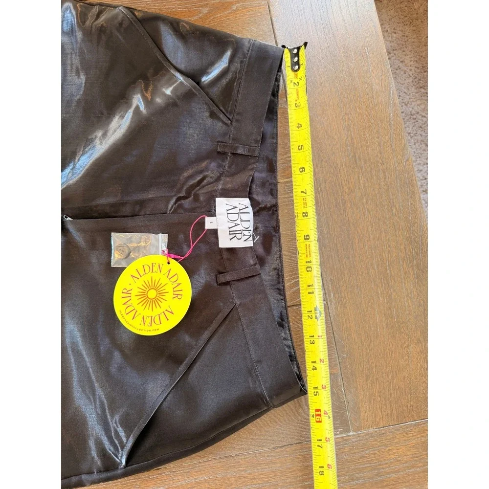 Alden‎ Adair Metallic High Waisted Trousers Womens Large Black NWT